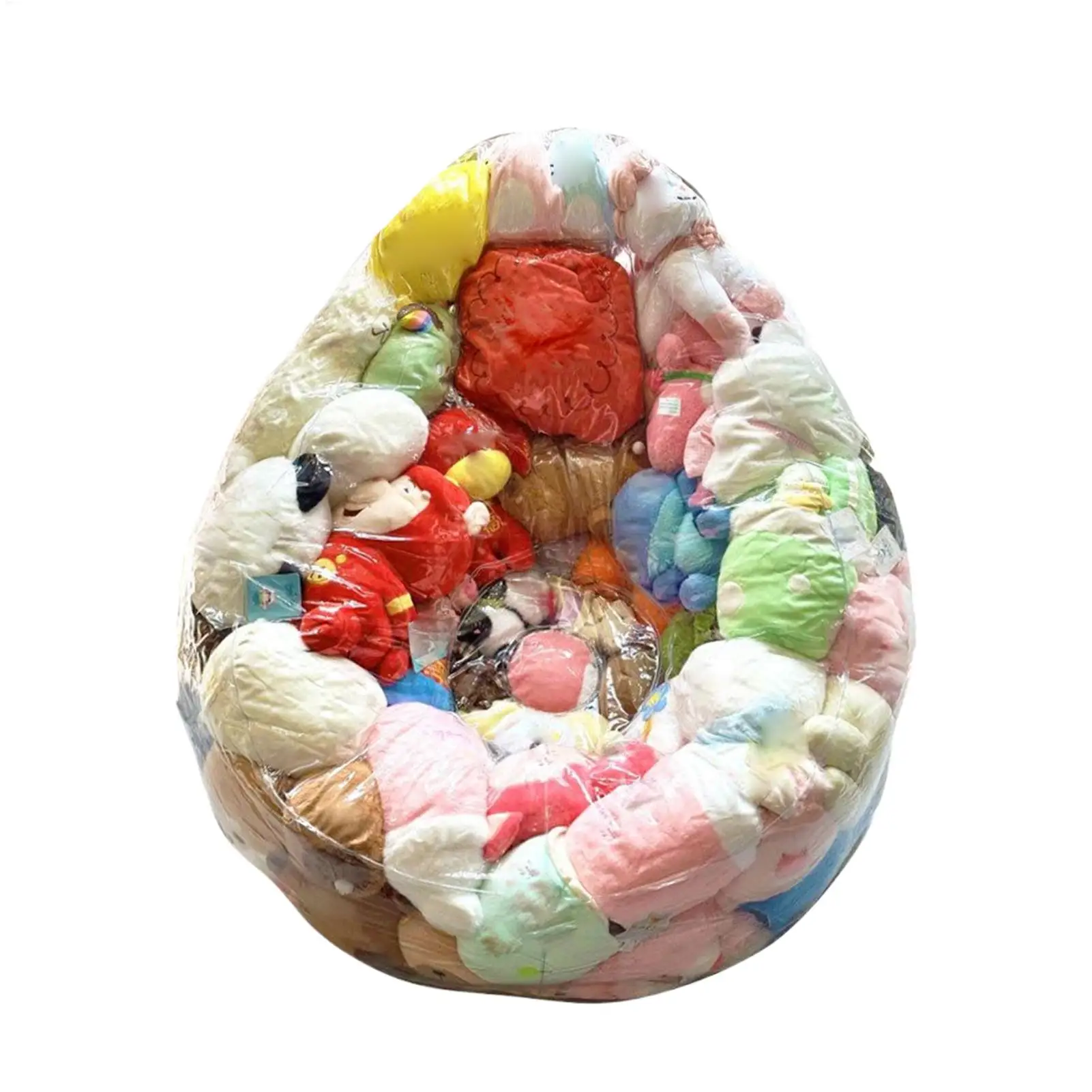 Stuffed Animal Storage Chair Cover Clear Plush Animals Bean Bag Chair Cover Only Sofa Protector for Home Bedroom Living Room