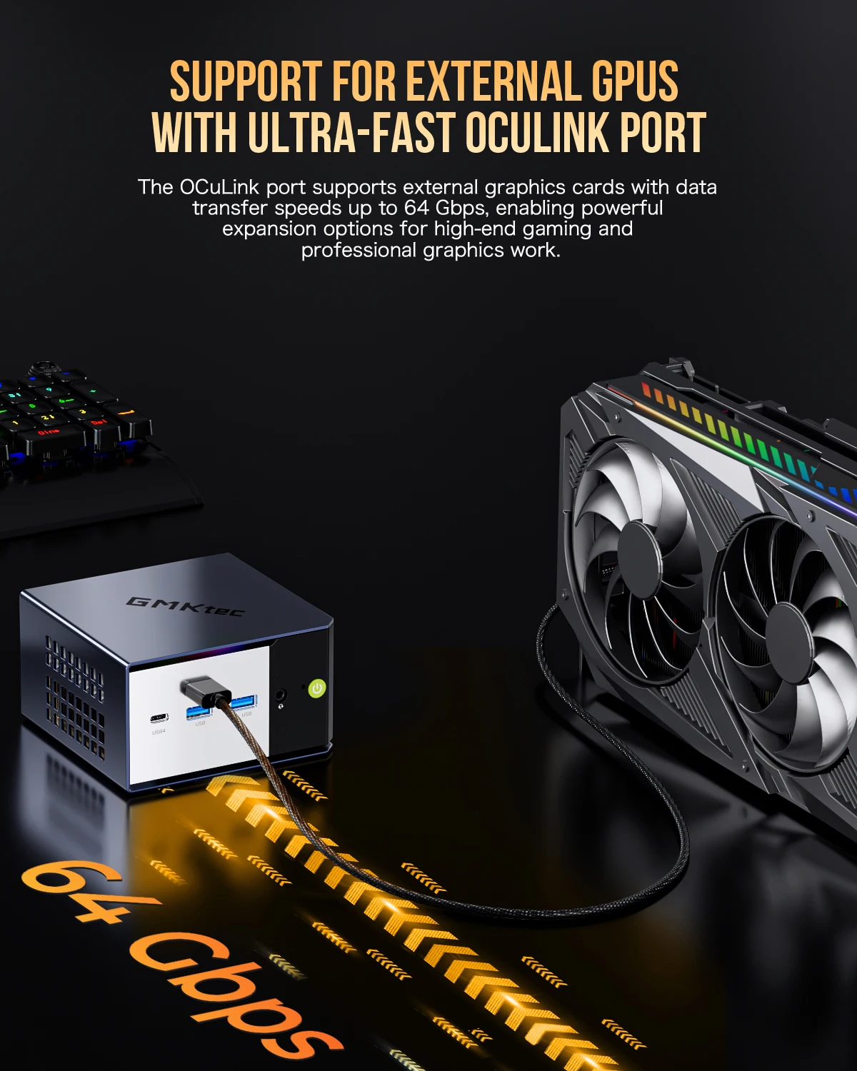 GMKtec Mini PC EVO-X1 Ryzen Al 9 HX 370 MINI PC Win11 Pro LPDDR5X 7500MHz 32GB 1TB PCIe4.0 M.2 SSD Wifi6 BT5.2 PC de juegos de escritorio