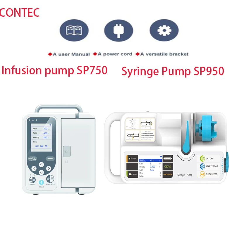 CONTEC SP950 Infusion Real-time Alarm Large LCD Display Volumetric IV Fluid Syringe Pump (Human or Veterinary Use）