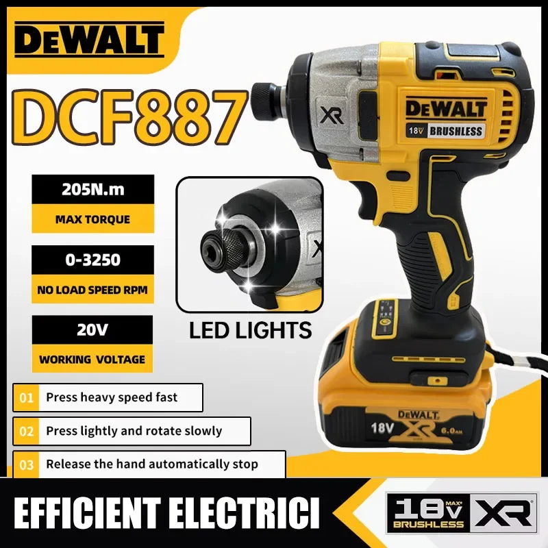dewalt-dcd887-electric-impact-driver-drill-18v-20v-battery-speed-brushless-motor-electric-screwdriver-for-power-tools