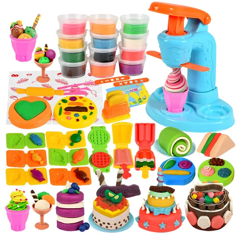 Machine à nouilles à la crème glacée faite à la main pour enfants, jouets de bricolage créatifs, jouets exécutifs de ticine, cadeau de créateurs colorés, outil de moule, maison de jeu