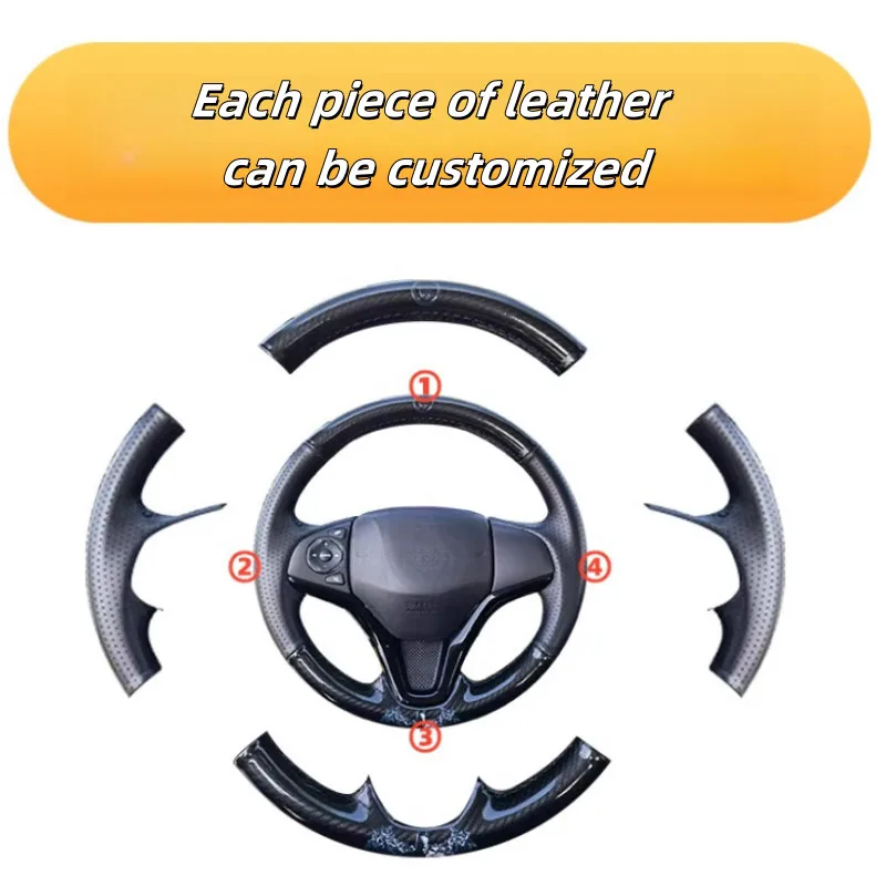 ﻿Car Steering Wheel Cover Carbon Fibre Suede Leather Breathable Black For Ford Kuga Focus 2 C-MAX Steering Wheel Braiding Cover