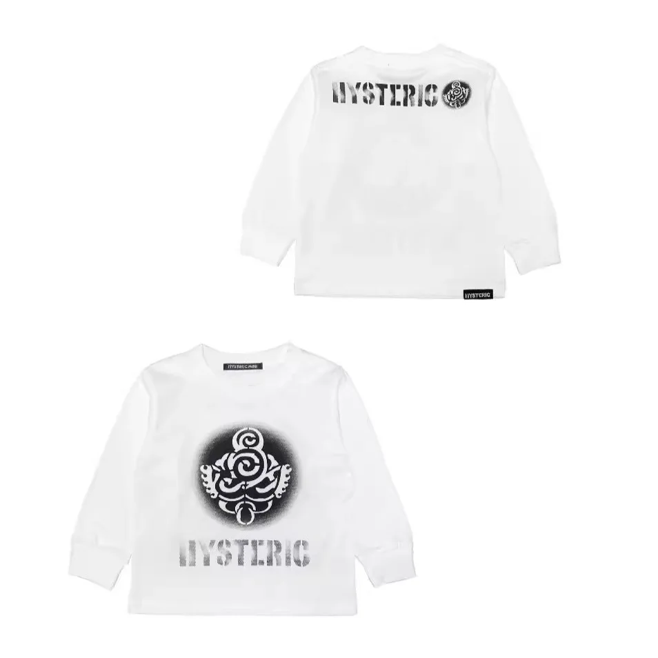 

Children's Clothing 2025 New Style Black Super Trendy Brand Long Sleeve T-shirt