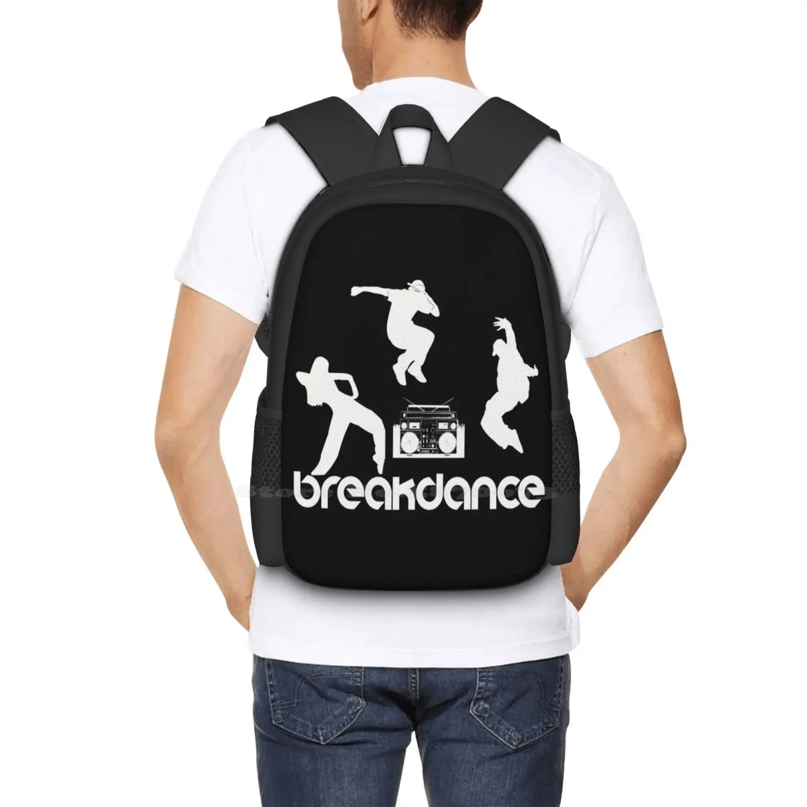 Breakdance Hot Sale Backpack Fashion Bags Breakdancing Breakdancer Music Pop Hip Hop Hiphop Rapper Beatboxing Breaker Bboy B