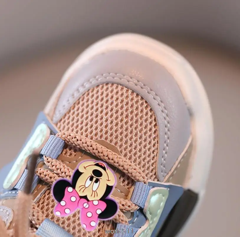 Disney Mickey Minnie Toddler Baby bambini scarpe sportive Soft Running Mesh scarpe traspiranti ragazzi ragazze scarpe Sneakers moda