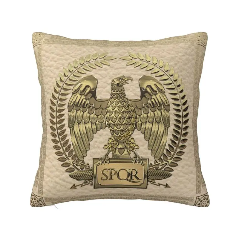 

Custom Roman Empire Gold Imperial Eagle Pillow Case 45x45cm for Sofa Rome SPQR Nordic Cushion Cover Square Pillowcase
