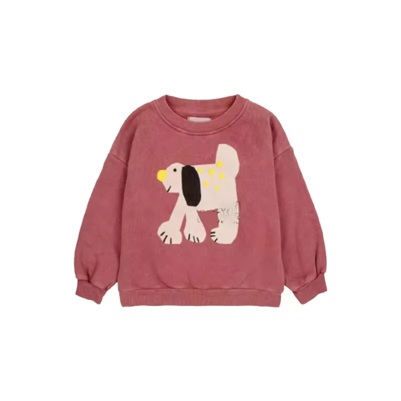 Meninos e meninas 'Cute Print Sweatshirts, Camisolas de algodão infantil, Baby Tops, Roupas infantis, Roupas Outwear, AW24