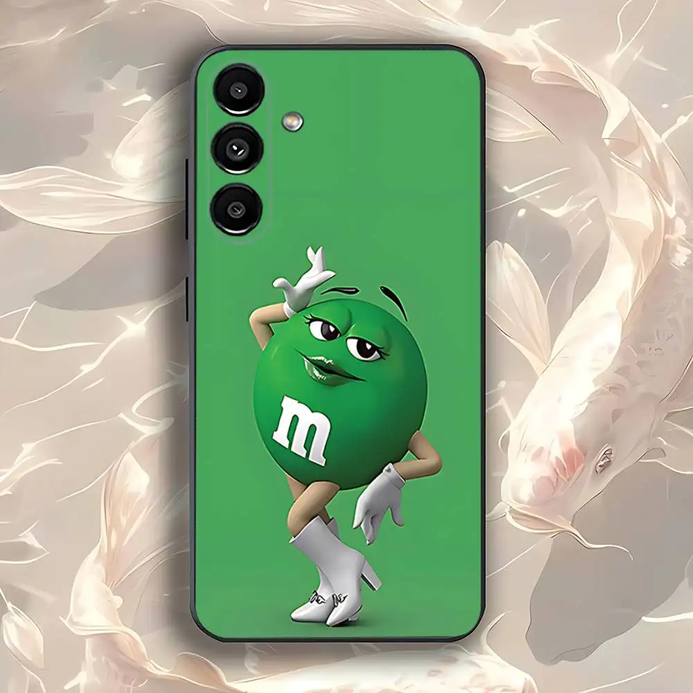 Custodia per telefono MM con chicchi di cioccolato per Samsung Galaxy A73,31,32,72,41,53,52,71,22,5G,Nota,J7,8,9 Cover morbida nera