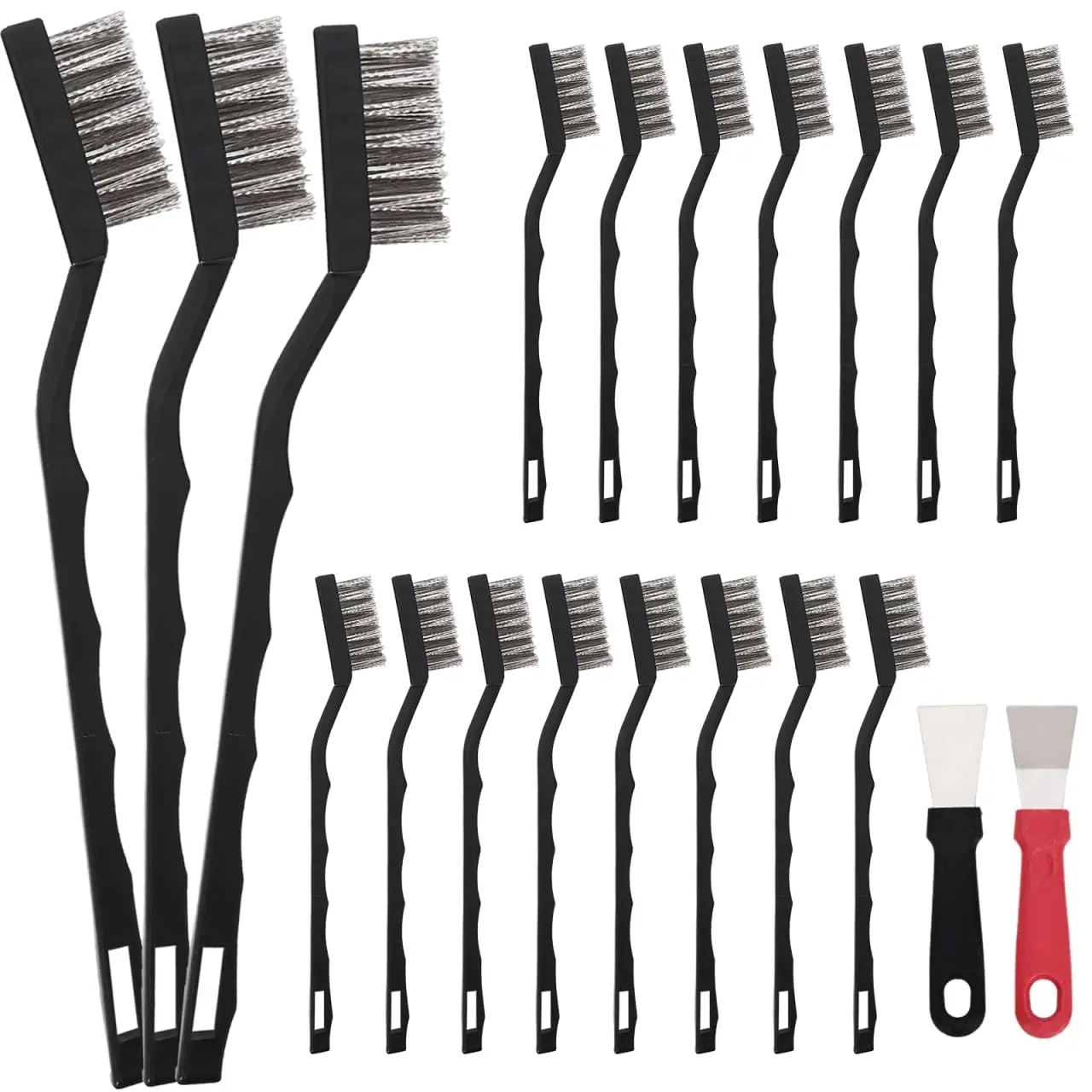 

15PCS Stainless Steel Wire Brush Set for Cleaning Welding Slag, Rust, and More