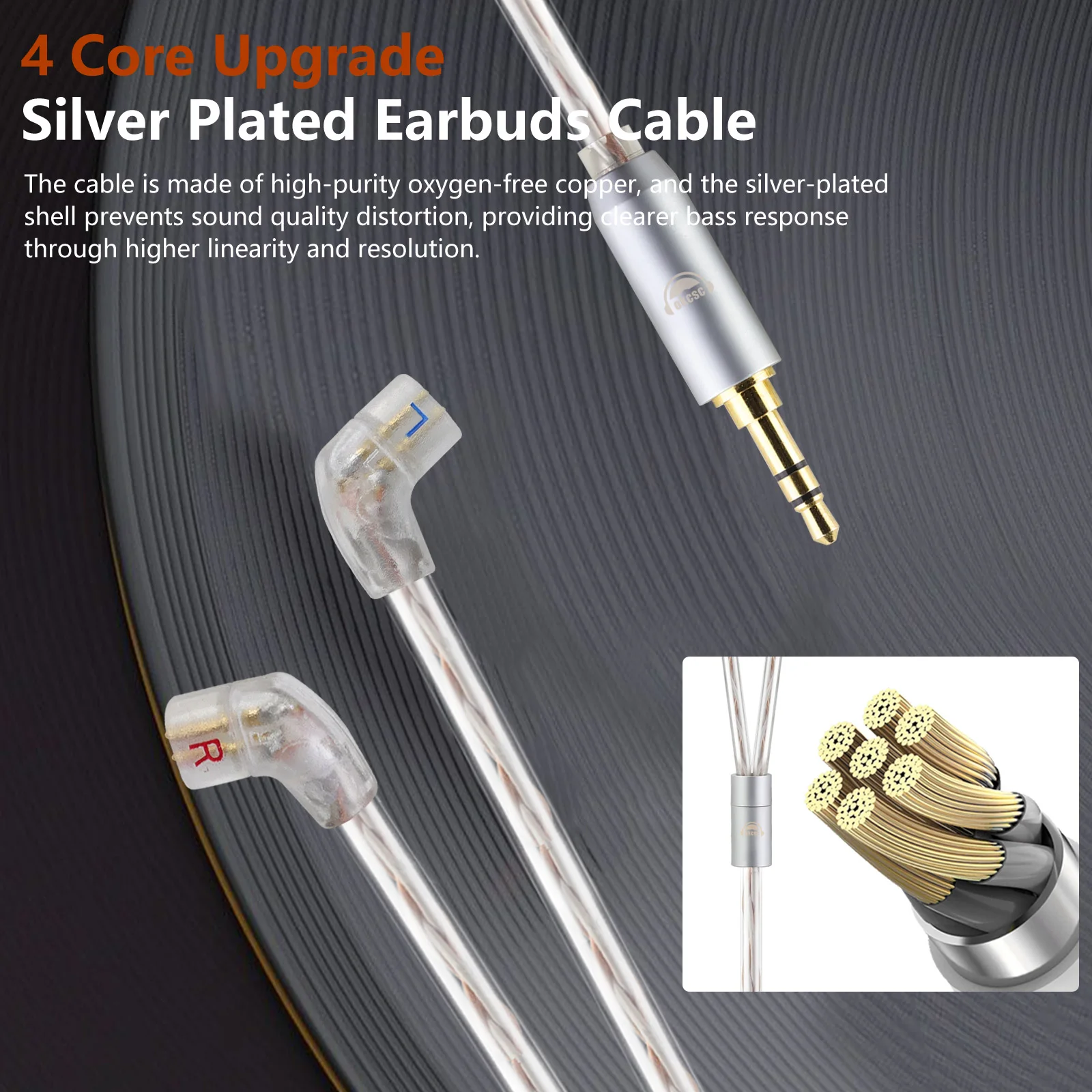 OKCSC سماعات كابل ل QDC SKZ AS12 AS16 UE 5pro CA4 CA16 TPN مع 2.5 مللي متر 3.5 مللي متر 4.4 مللي متر Type-c التوصيل ترقية كابل الصوت HiFi