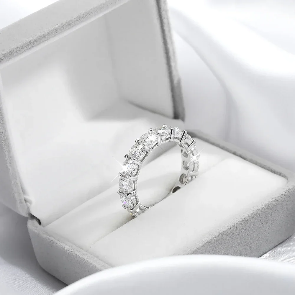 NASIA 3/5mm All Moissanite Engagement Ring for Women Wedding Enternity Diamond Band 100% GRA S925 Sterling Silver Rings 2026