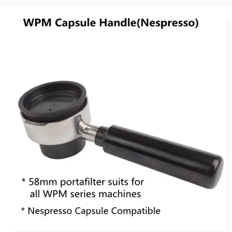 WPM/Welhome CH-01 Capsule Compatible Portafilter Nespresso 58mm Handle for Professional Groups Suits for All WPM Series Machine