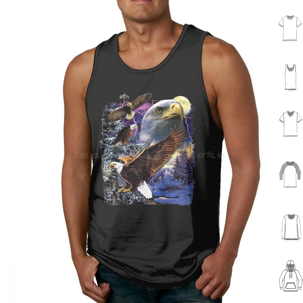 American Bald Eagle In The Wild Tank Tops Print Cotton Eagle Bald Eagle Hawk Falcon Bird Bird Of Prey America Hunting