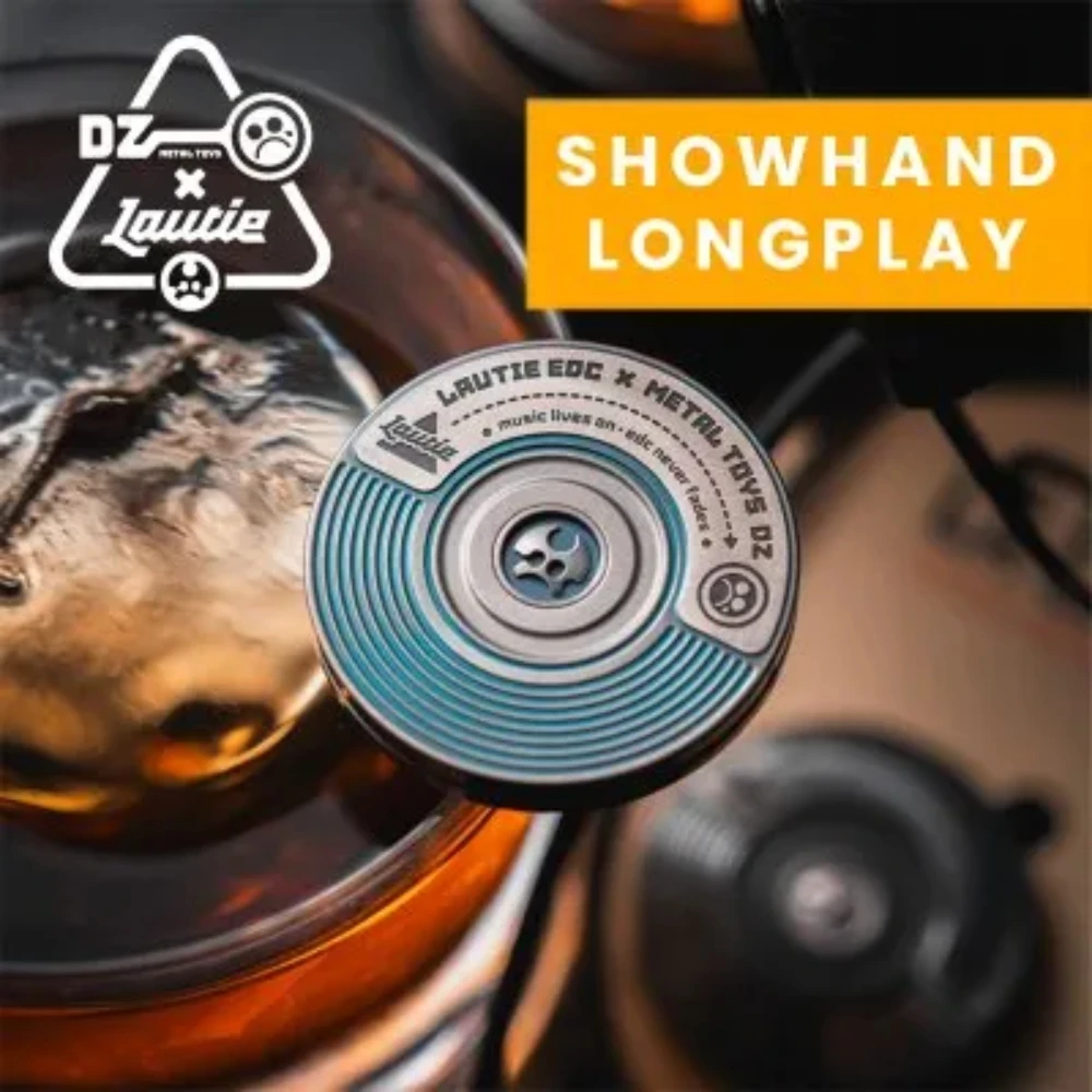 STOCK LAUTIE X DZ Co-Branded Showhand-Longplay Pocket Haptic Coin Fidget Toy Hand Spinner