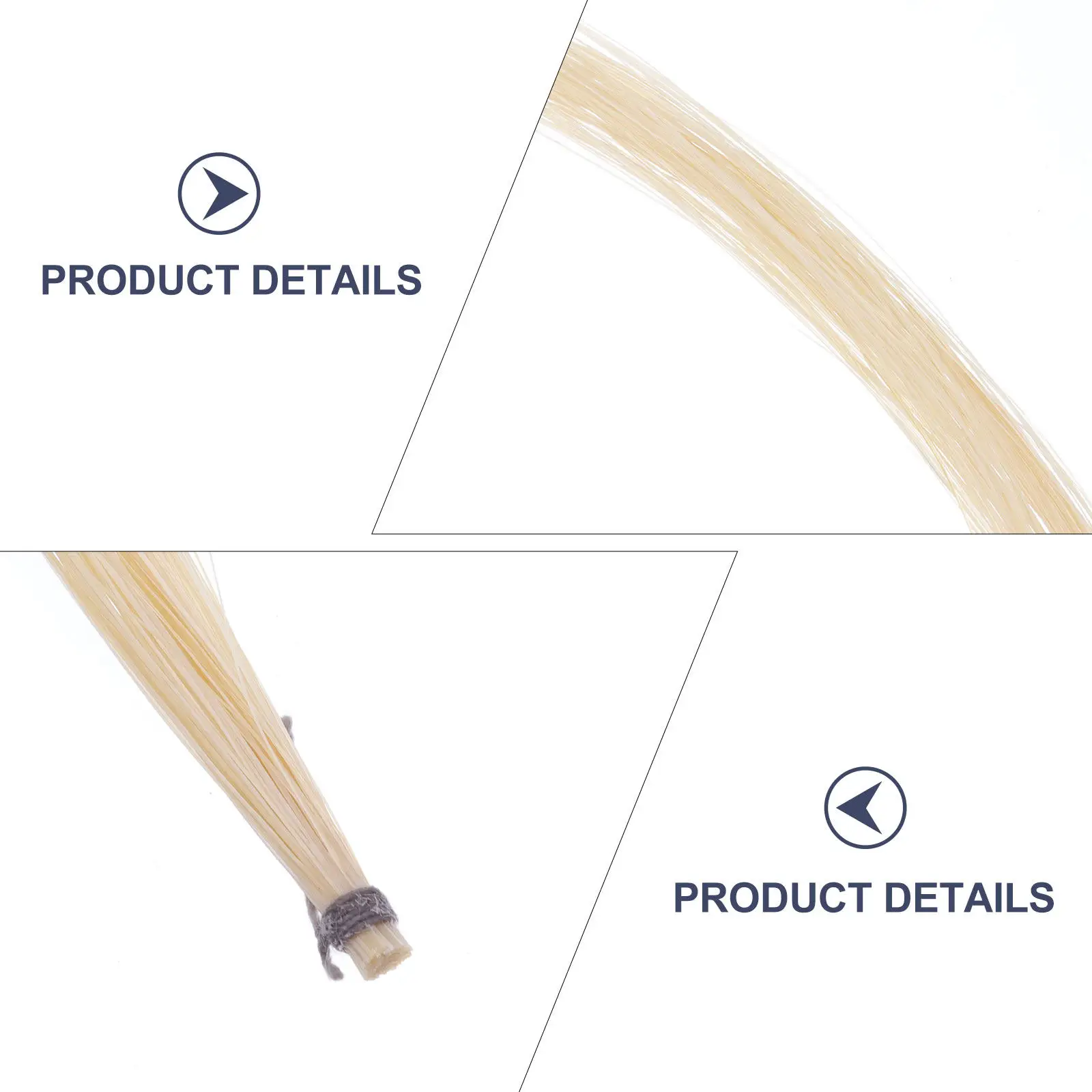 Genuine Mongolian Horse Hair for Violin Bow Viola Cello Erhu Bass String Instruments Pre Tied End Easy Install Bright Sound