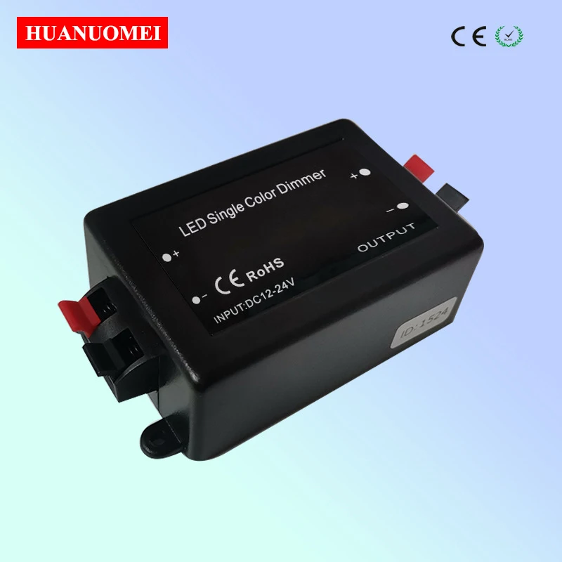 3Keys RF LED Single Color Dimmer Controller 1 Channel DC12V-24V 8A Output Max Power 12V 96W 24V 192W for LED Lighting