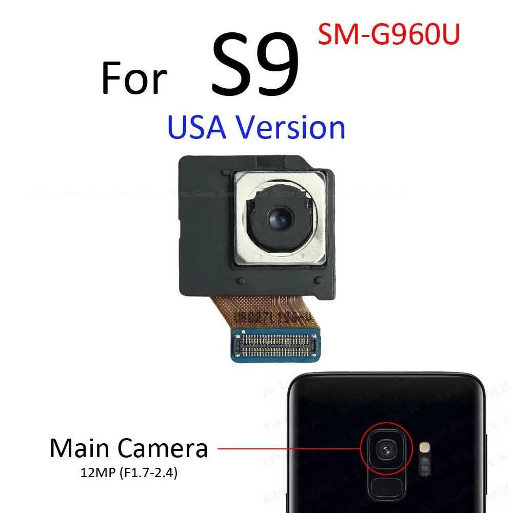 Back Rear Main Camera For Samsung Galaxy S9 Plus G960F G965 Front Selfie Iris Camera Flex Cable Repair Parts