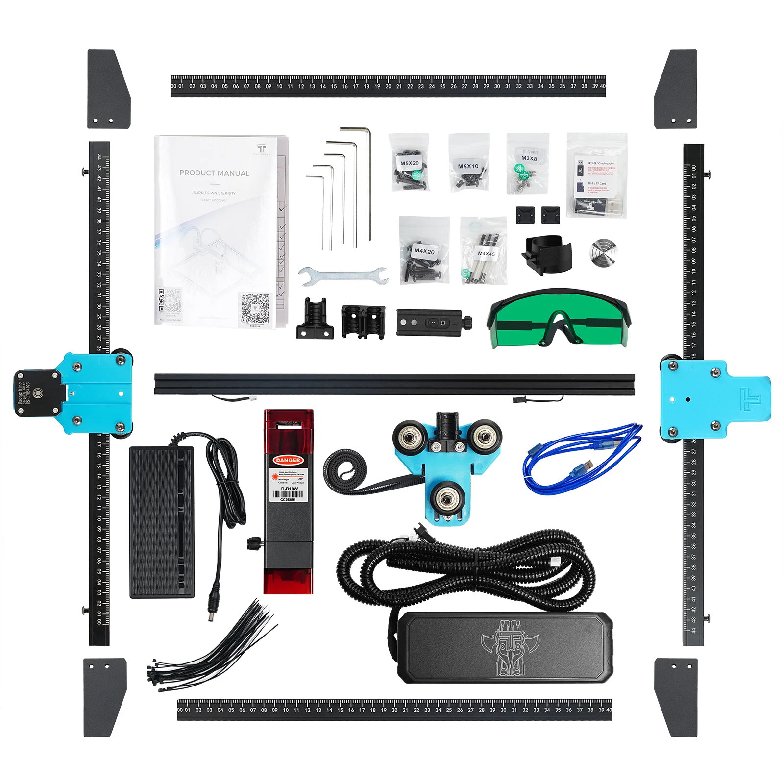 TwoTrees TTS-55 Pro lasergraveerder met wifi offline bediening 40W lasergravure snijmachine 445 ± 5 nm blauw licht CNC-machine