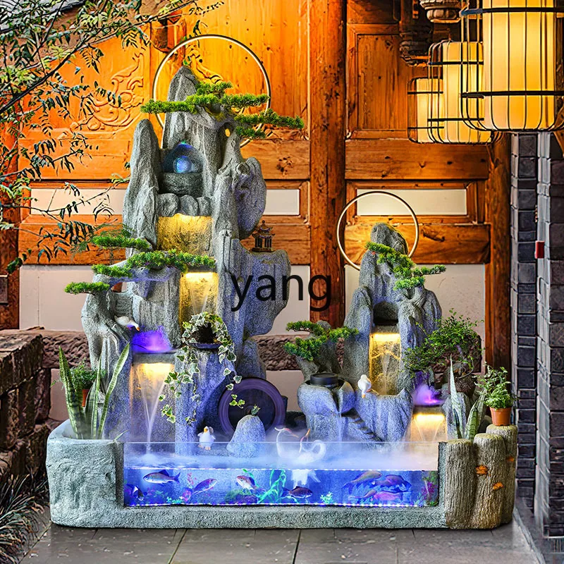 LMM fish tank living room balcony feng shui wheel circulating water curtain landscape humidifier