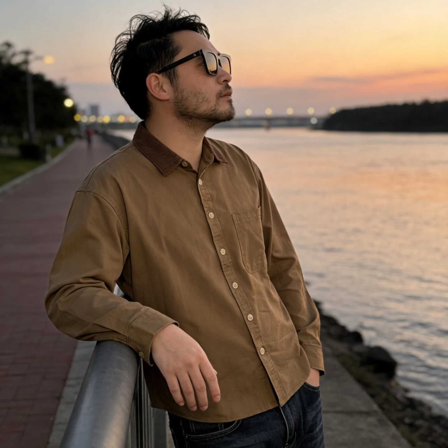 

Мужская рубашка с длинным рукавом, драпированная, в винтажном стиле, рабочая одежда, американский повседневный стиль, модная новинка Весна 2025, из смесового хлопка и лиоцелла