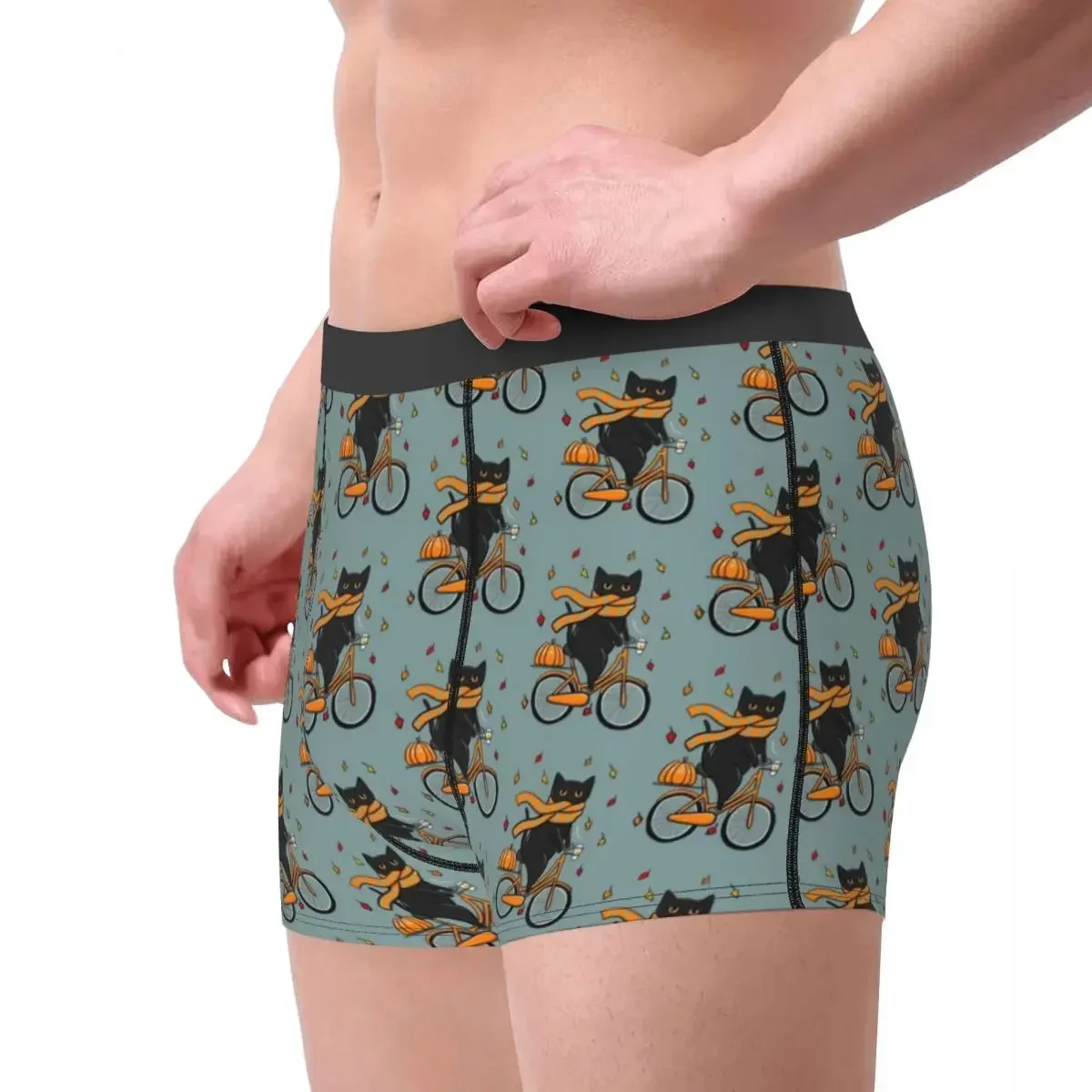 Men's Autumn Bicycle Ride Pattern Underwear Race Humor Boxer Shorts Panties Male Breathable Underpants Plus Size