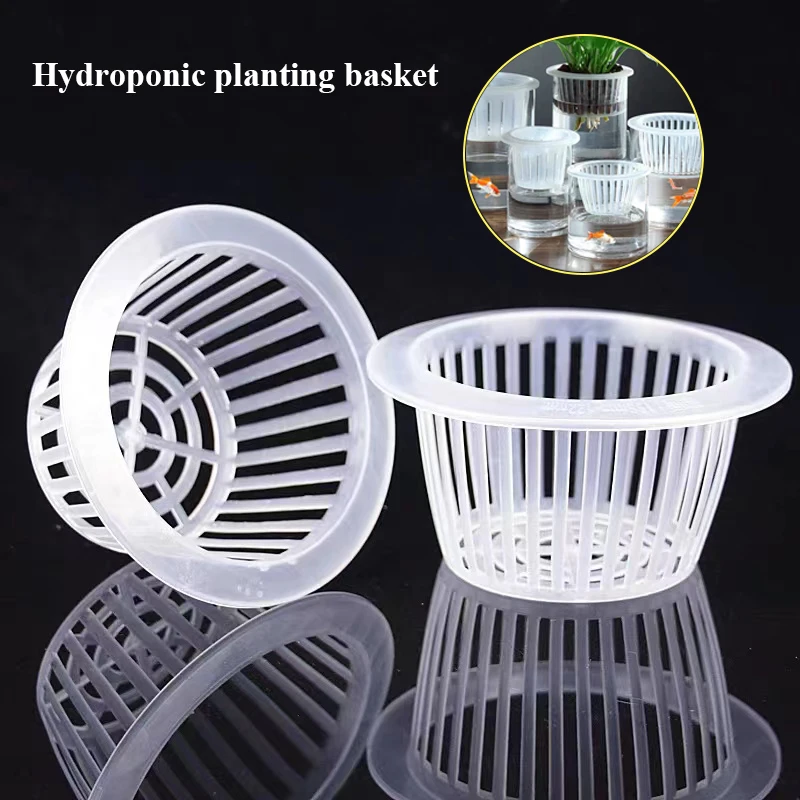 5pcs Hydroponic Planting Basket Air Permeable Seedling Raising Basin Plastic Planting Mesh Pots Garden Vegetable Soilless Grow