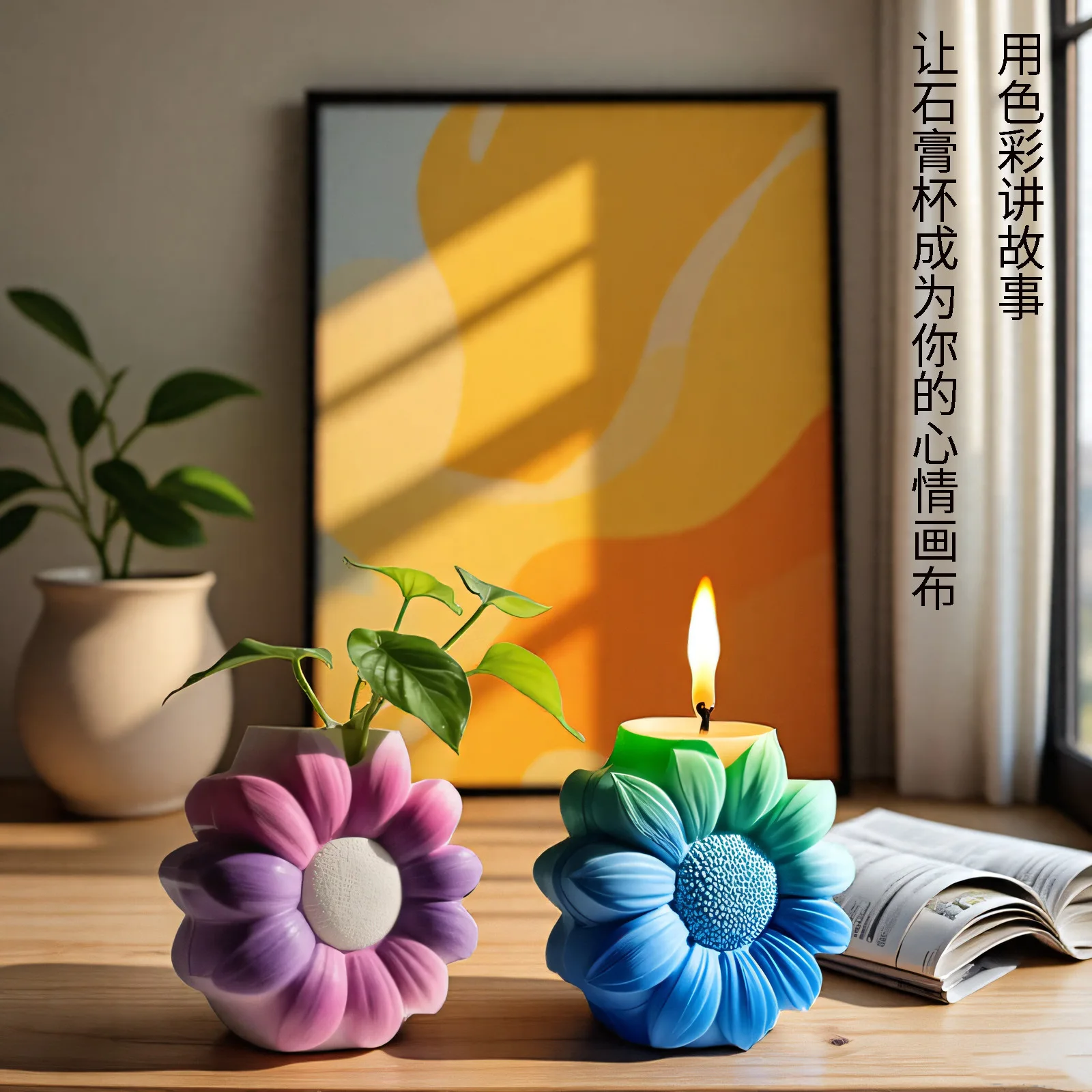 

Sunflower Planter Silicone Mold DIY Flower Pot Molds Plaster Resin Flower Vase Moulds Pen Holder Concrete Mould Home Decor