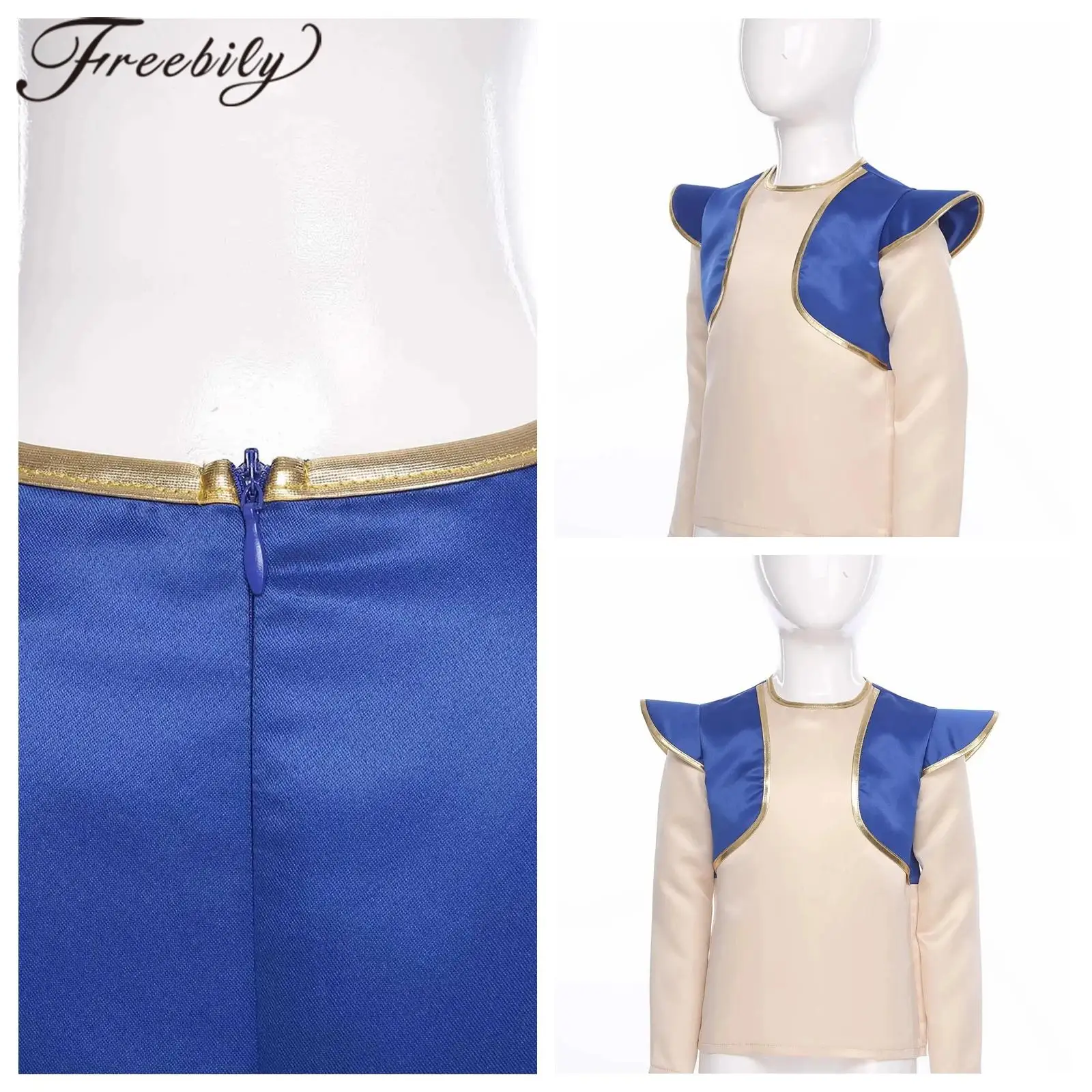 

Children Boys Halloween Arabian Prince Costume Kids Long Sleeve Tops for Party Lamp Elf Mythical Cosplay Carnival Clothes