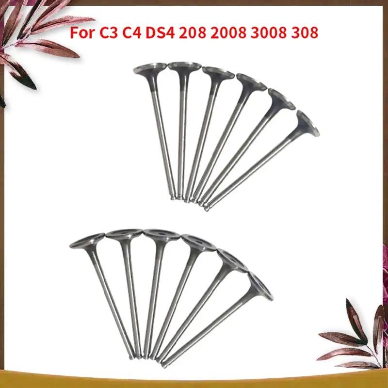 AB59-12Pcs 입구 배기 밸브 시트로엥 C3 C4 208 3008 308 HNX HNY 9801960980 539042 R6936 9807645980 9675073180