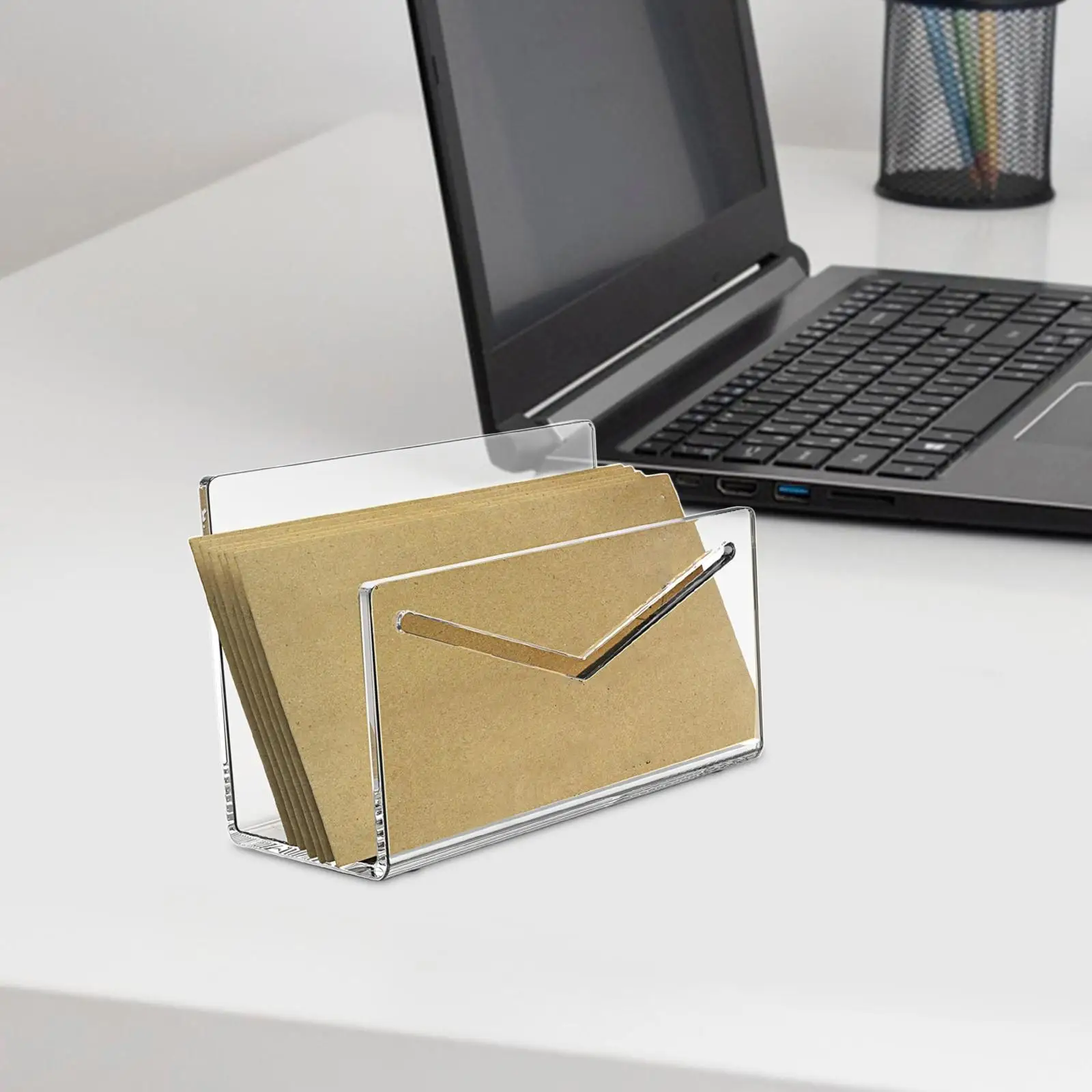 Acrylic Mail Holder Envelope Holder File Organizer Clear Lightweight Letter Holder Mail Organizer for Desk Home Office