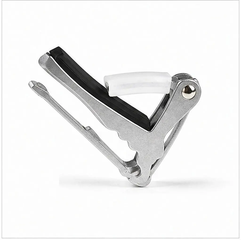 Portable Silver Metal Acoustic Electric Guitar Capo Quick Release Adjustable Key Change Easy Tuning