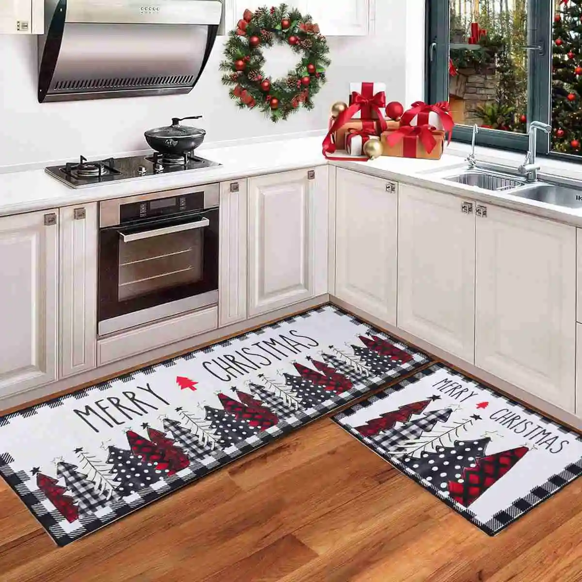 Christmas Floor Mat Doormat Bedroom Bath Toilet Anti Slip Carpet 2024 Merry Christmas Decoration for Home New Year Gift 2025