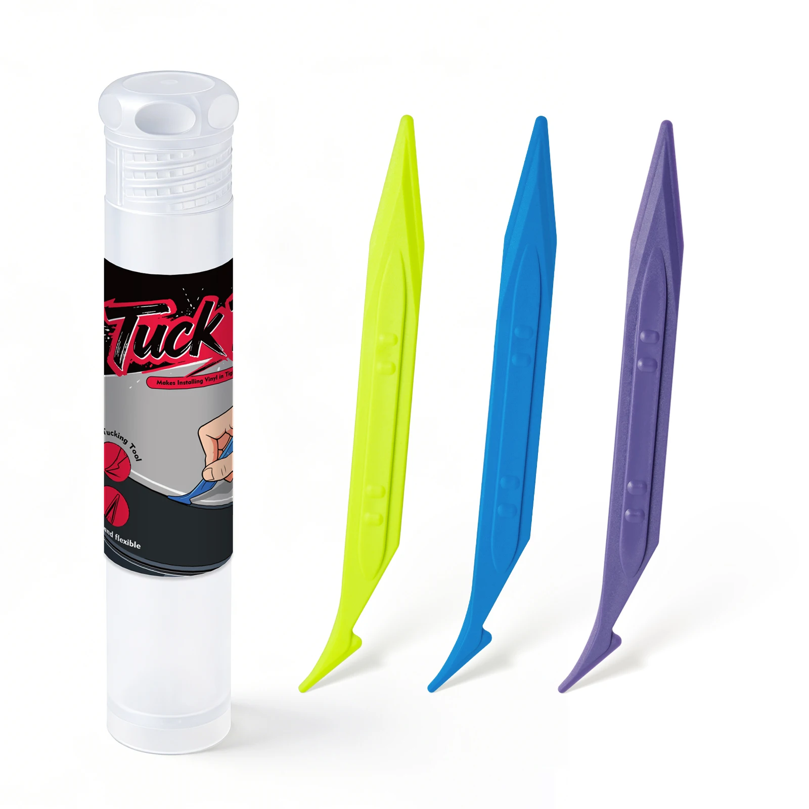 EHDIS Car Micro Squeegee Curves Slot Tint Tool Set Car Stickers Vinyl Edge Detailing Installation Car Film Gap Sealing Sticks