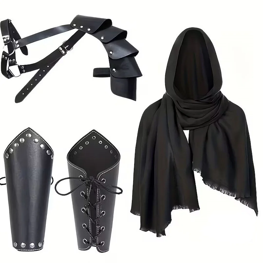 1-4-pieces-–-cape-a-capuche-de-chevalier-medieval-pour-homme-Echarpe-ceinture-protege-poignets-–-accessoire-de-costume-cosplay-renaissance-et-anime