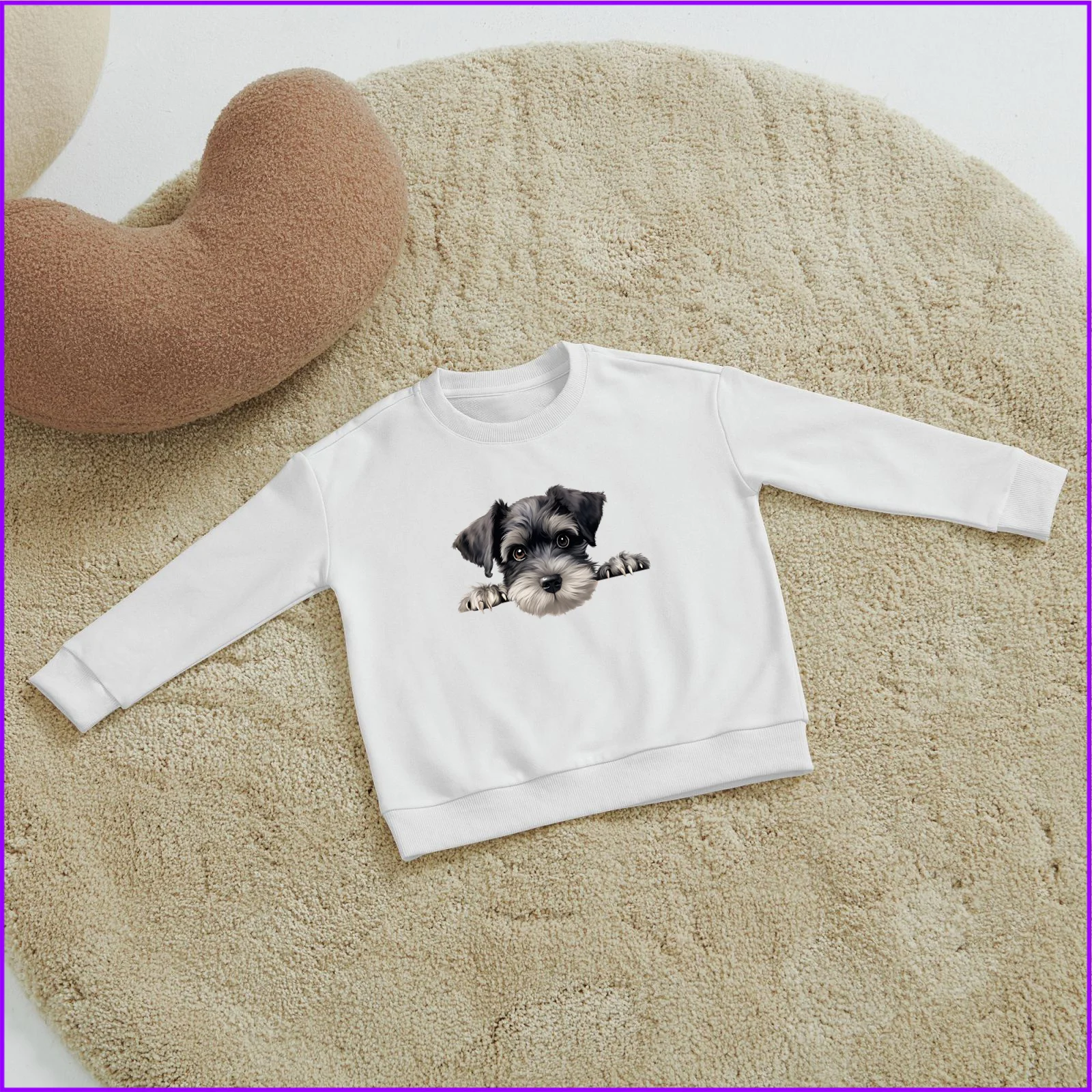 Miniature Schnauzer Dogs Face Yhb264 Kids Boys Girls Hoodies Sweatshirts Wednesday Outerwear Sweaters Winter Teenagers Tweens