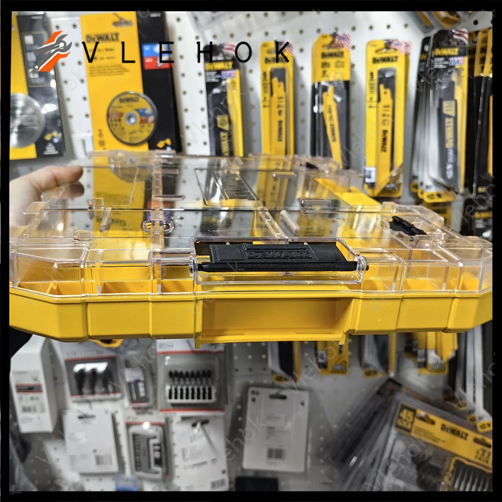 DEWALT DT70839 Tough Case (Large) with Divider Organizer Tool Box Transparent Lid Screws Bits Accessory Stacking Storage Case