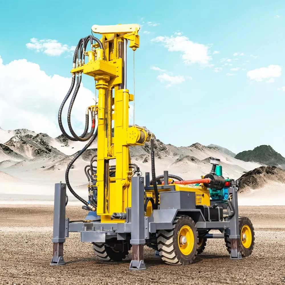 100m Deep Hole Water Well Drilling Rig With Mud Pump For Congo Chile Underground Borehole Machine Equipment