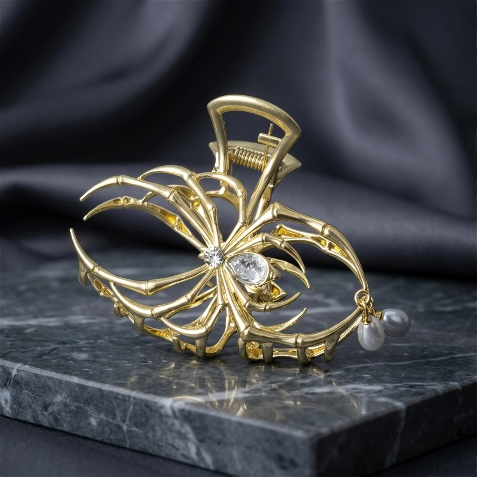 Alloy Hair Claw Clip for Office Women Large Metal Spider Jaw Clip Strong Grip Matte Finish for Thick Long Hair Updos