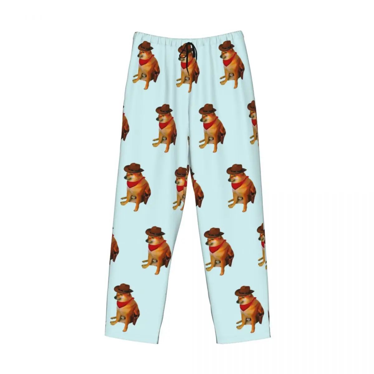 Custom Doge Shiba Inu Memes Pajama Pants Men Sleepwear Sleep Lounge Bottoms with Pockets