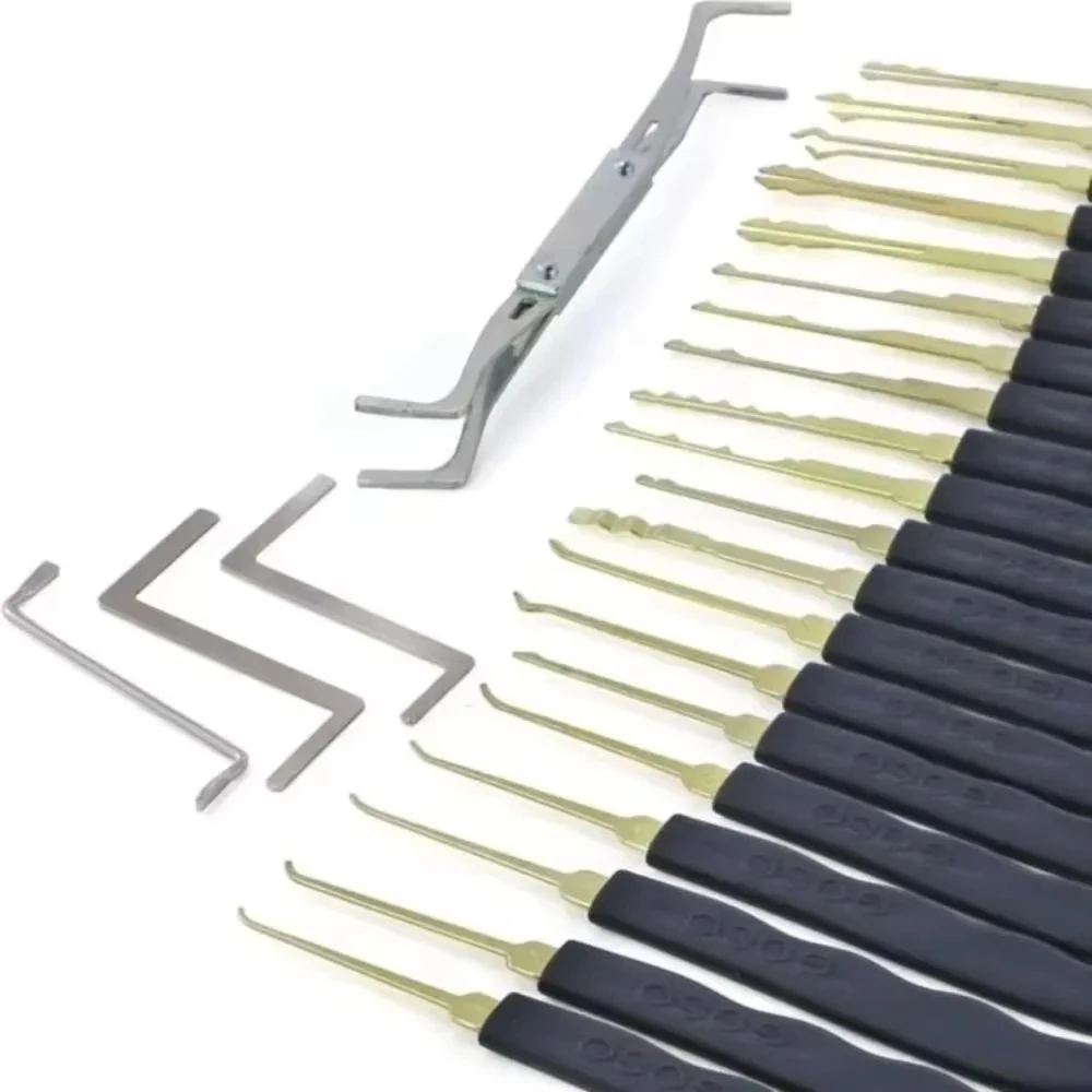 24/10Pcs Locksmith & Auto Lock Pick Tools Combo Kit for Beginners/Pros, Titanium-Plated Car Unlock Extractor Set