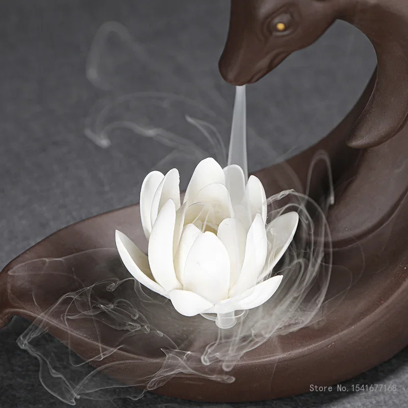 Zisha Backflow Incense Burner, Mother and son Deer, Ornaments, View Smoke, Clouds, Home, Office, Incense, Sandalwood, New, 1Pc