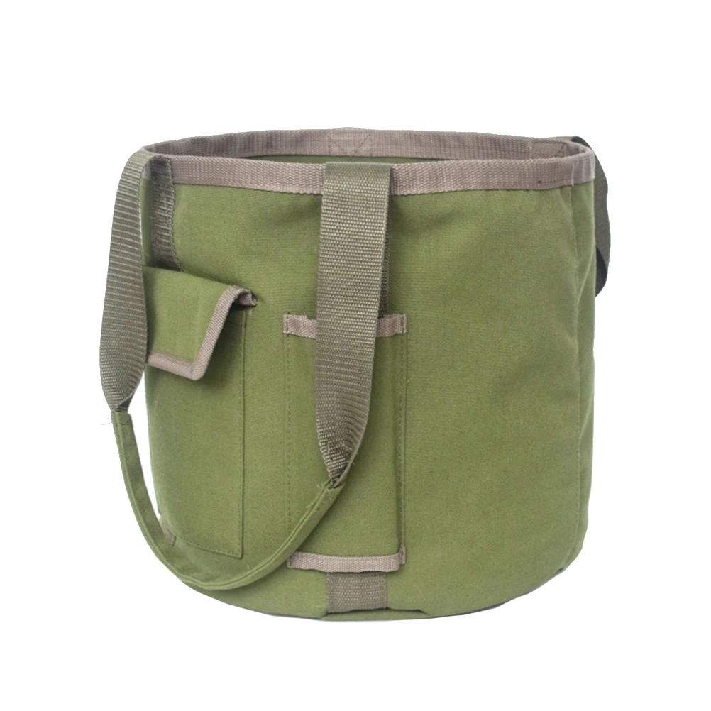

Heavy Duty Canvas Tool Bag Waterproof Portable Garden Shovel Tote Planting Toolkit Small Tools Gardening Art Durable