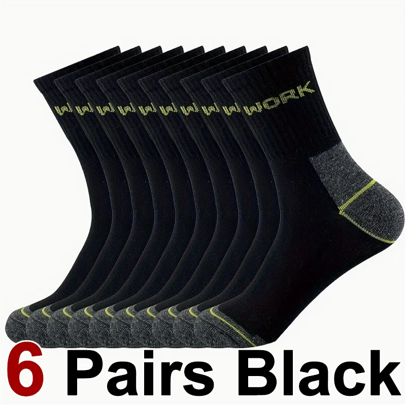 6/12 Paar hochwertige Herren-Business-Socken mit geruchsdichtem Mittelrohr, schweißabsorbierend, atmungsaktiv, für alle Jahreszeiten, Sport- und Freizeitsocken