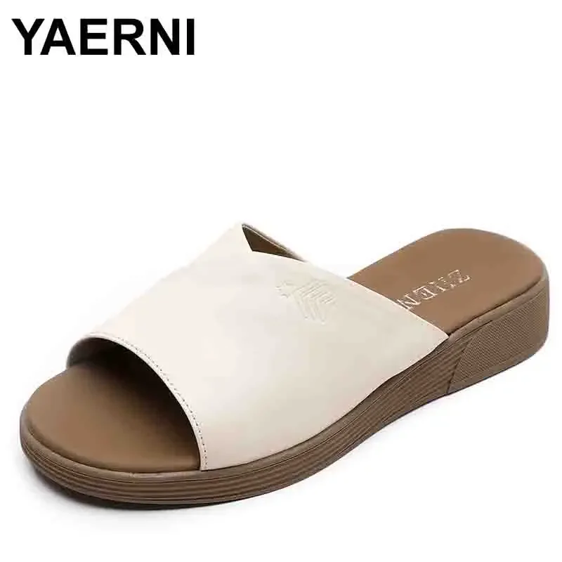 

Black Summer Wedge Slippers Women Flat Luxury Outdoor Beach Platform Female Sandals Trend Brand Design Shoes Comfortable White