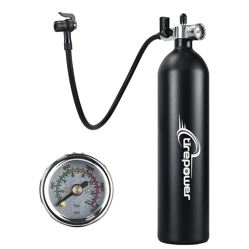 AliExpress CTREPOWER Tubeless Tire Inflator 1.2L Tubeless Bike Pump Max 200 PSI Tubeless Booster Compatible with Presta & Schrade Valves for Road MTB