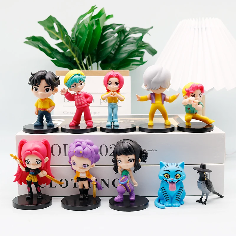 6pcs/Set Kpop Demon Hunters Action Figures Set Cartoon Drawings Rumi Mira Zoey PVC Decoration Toys Collection