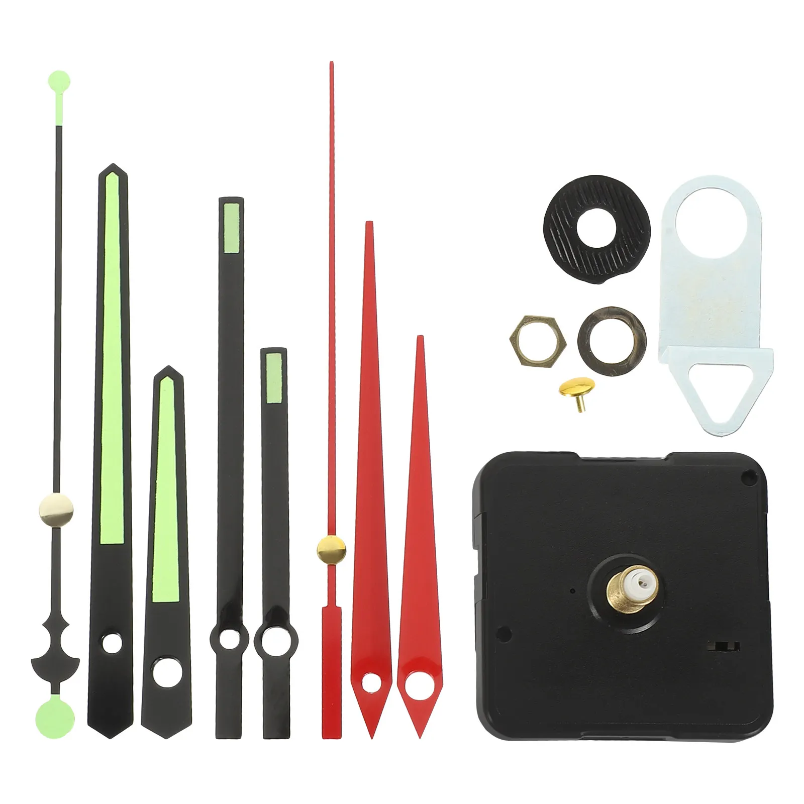 1Set Clock Mechanism Replacement Kit Battery Operated Silent Movement with Fluorescent Hands for Clock DIY Crafting and Repair