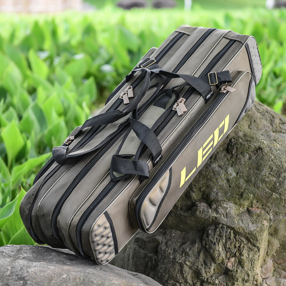 90cm 3 Layer Fishing Rod Bag Fishing Pole Tools Storage Bag Fishing Gear Tackle Bag Case