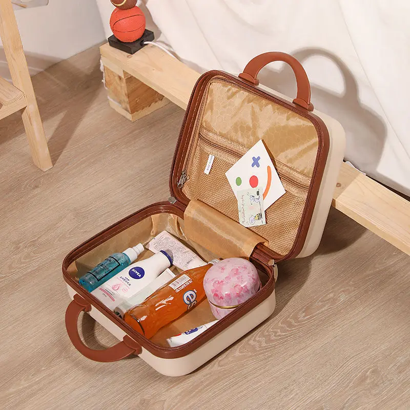 Small Handheld Luggage Box Women's 14 Inch Makeup Box Travel Organizer Case Mini Suitcase Can Hang Large Box Festival Gift