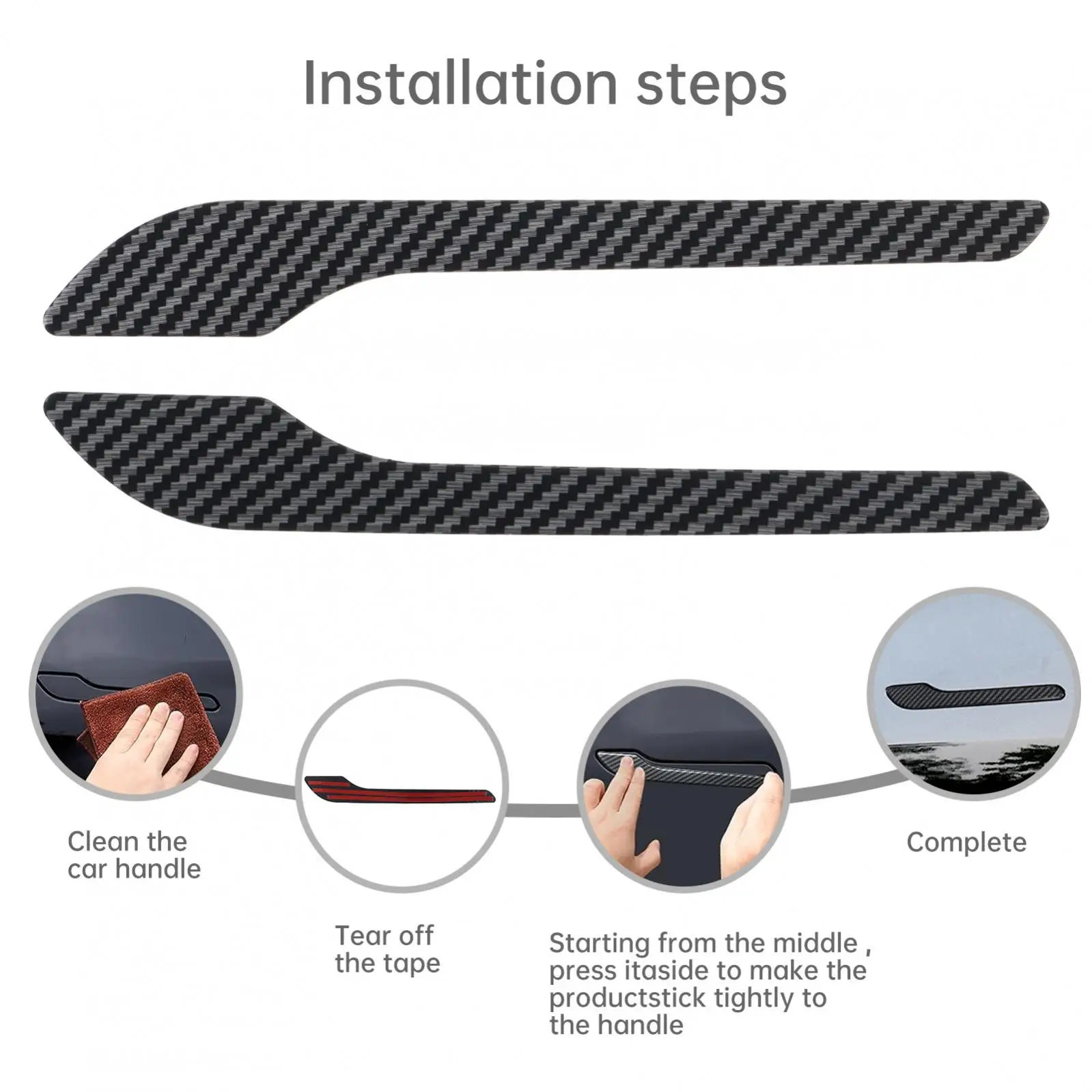 غطاء مقبض باب السيارة من ألياف الكربون غير اللامع المقاوم للخدش ، غطاء بلاستيكي مزخرف ، مناسب لتسلا ، 4 2.8